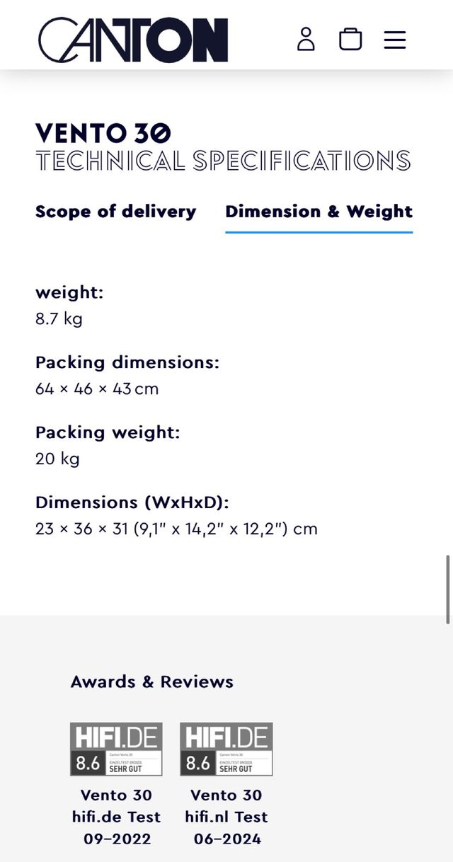 Altavoces Canton Vento 30