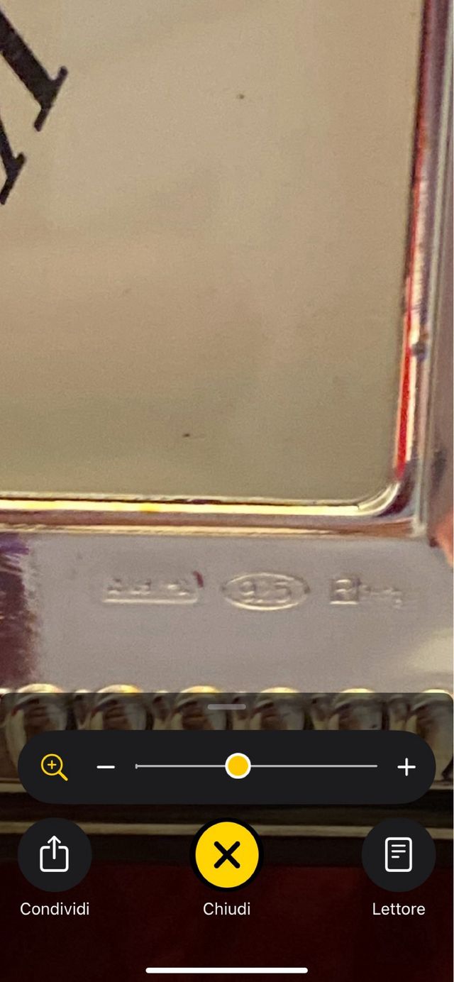 Orologio sveglia in argento