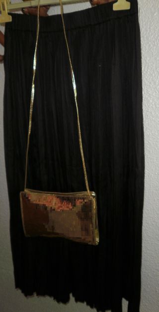 FALDA MAXI COLOR NEGRO MARCA PARFOIS/ bolso regalo