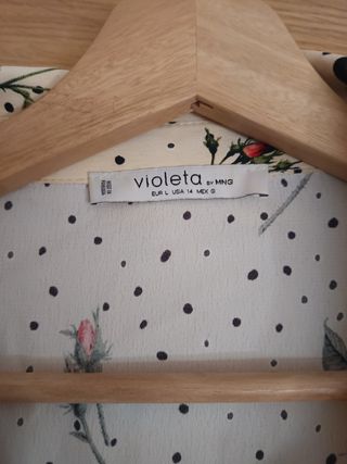 Camisa Violeta by Mango, talla L