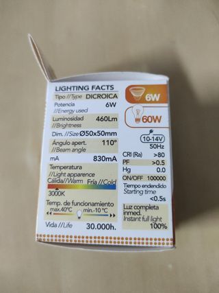 LOTE LAMPARAS LED DICROICAS