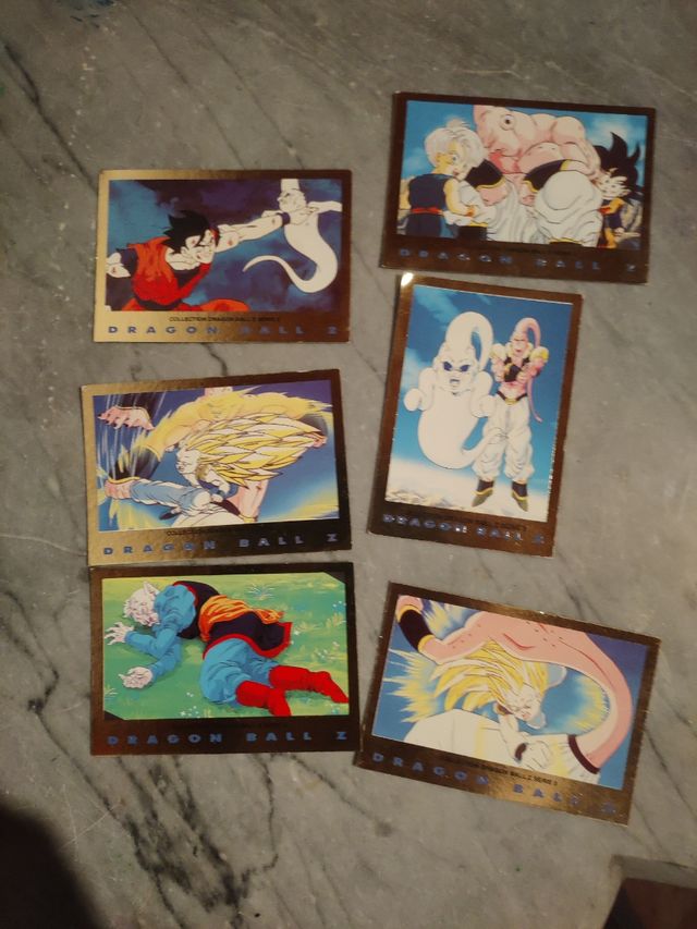 x6 trading cards dragon ball z série 3