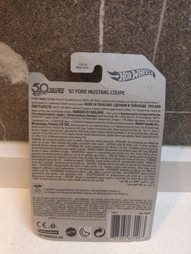 Hot Wheels '67 Mustang serie Zamac 50th