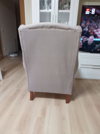 Sillón tela marrón beige claro