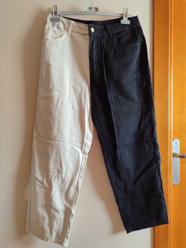 Pantalón blanco y negro