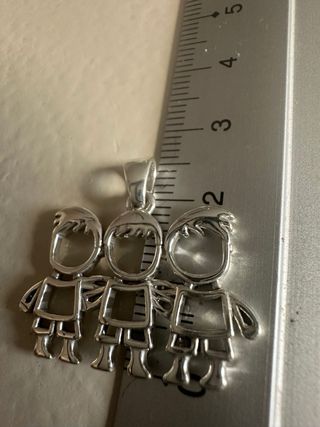 DIA DE LA MADRE colgante de plata de ley 3 niños