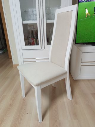 Silla salón o dormitorio madera lacada en blanco