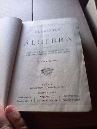 Libro de Álgebra y su solucionario. 1a edición.