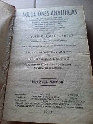 Libro Soluciones Analítica. 1943