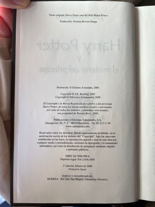 Libros Harry Potter -primera edición español