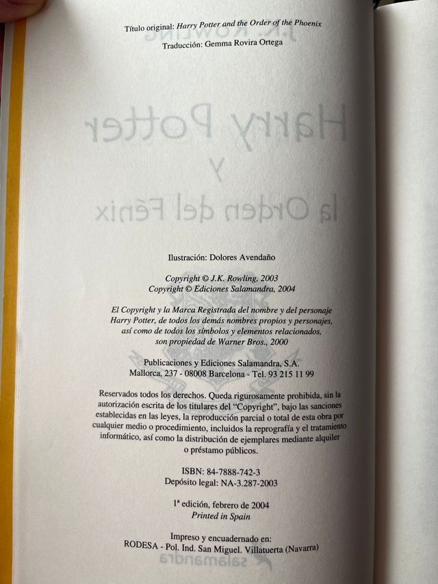 Libros Harry Potter -primera edición español