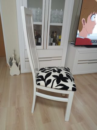 Silla madera blanca lacada