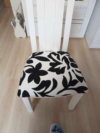 Silla madera blanca lacada