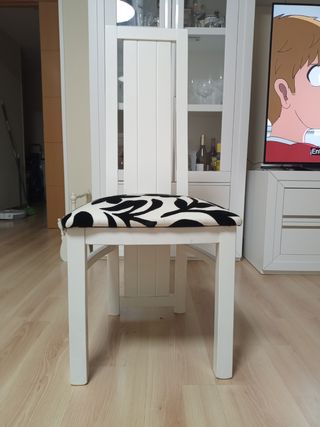 Silla madera blanca lacada