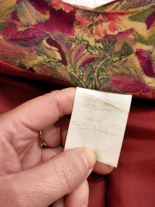 Chaqueta vintage floral tipo terciopelo