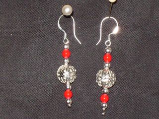 rojo pasión pendientes de coral y plata 925