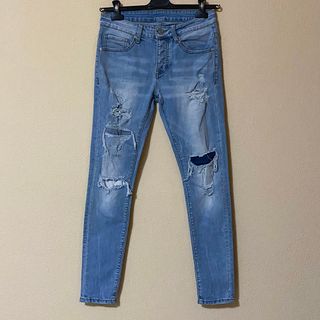 Denim Art Ripped Jeans Blu 30 Streetwear Strappato