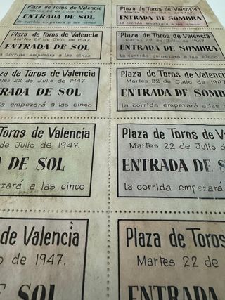 Entradas de toros año 1947. Artículo de colección