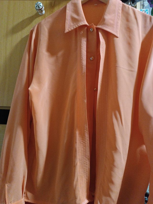 Camisa coral claro 100%seda