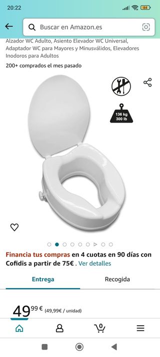 Pepe- Elevador wc adulto con tapa