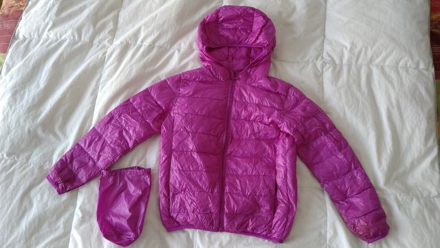 Abrigo niño niña plegable plumas