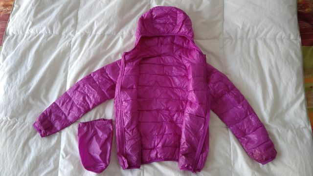 Abrigo niño niña plegable plumas