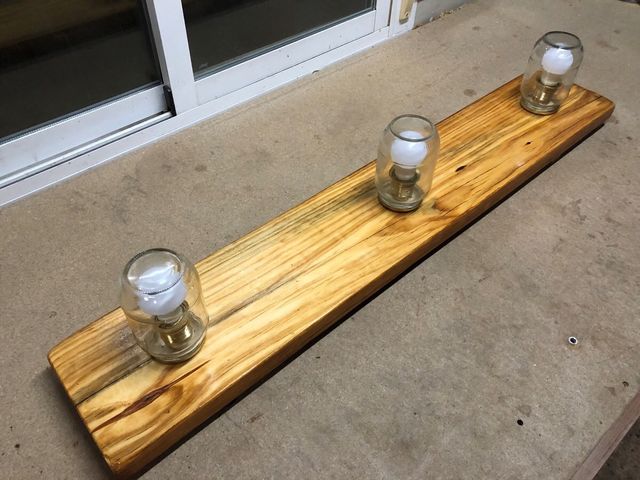 Lampara diseño rustica madera pino NUEVA