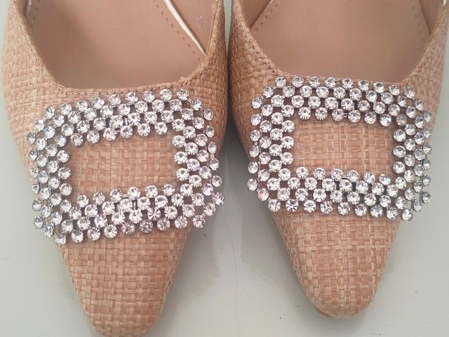 Zapatos tacón N° 37 beige/dorado