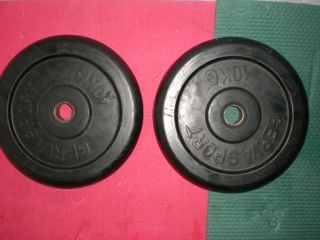 ✅ 2 DISCOS DE CAUCHO DE 10KG DE 30MM