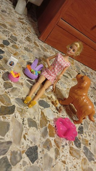 Barbie con perro y accesorios