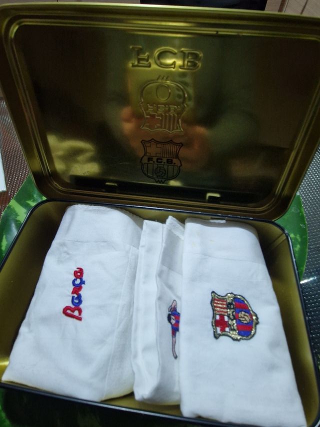 Caja de metal pañuelos Guasch del Barça