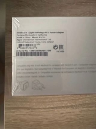 60w MagSafe 2 power adapter. cargador