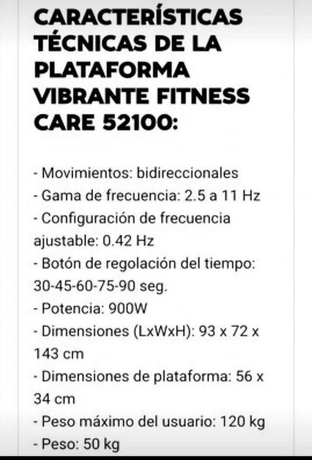 Plataforma vibratoria categoría profesional.