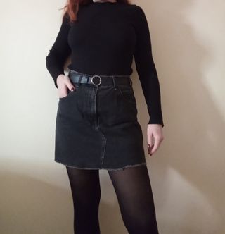 Falda vaquera de cintura alta