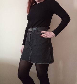 Falda vaquera de cintura alta