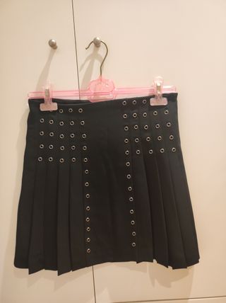 Falda plisada negra Morgan