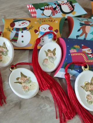 Ciondoli ceramica Natale sacra famiglia