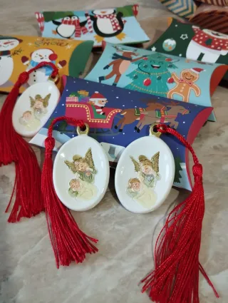 Ciondoli ceramica Natale sacra famiglia