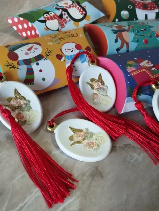 Ciondoli ceramica Natale sacra famiglia