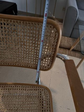 Sillas ratan, madera y acero