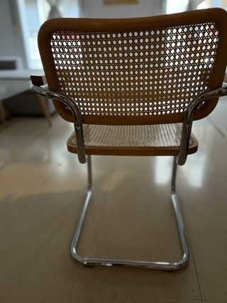 Sillas ratan, madera y acero