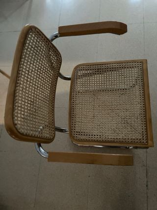 Sillas ratan, madera y acero