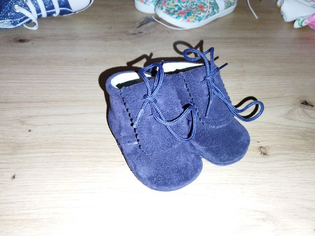 Zapatos de bebé terciopelo azul