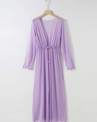 Kimono largo playa beach club cintura con cordón M