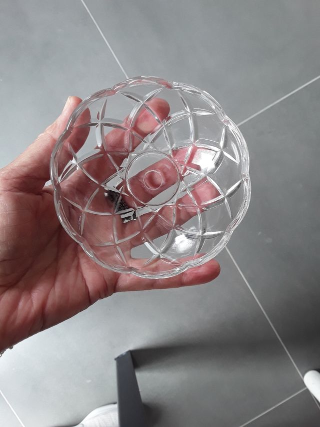 Platillo cristal tallado lámpara