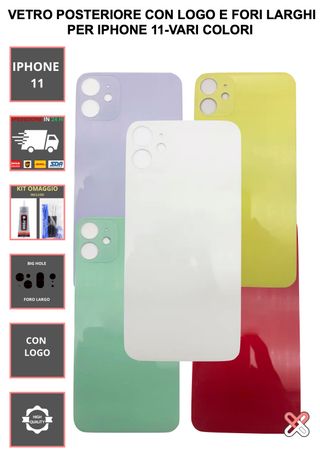 VETRO DI RICAMBIO PER IPHONE 8-15 VARI COLORI