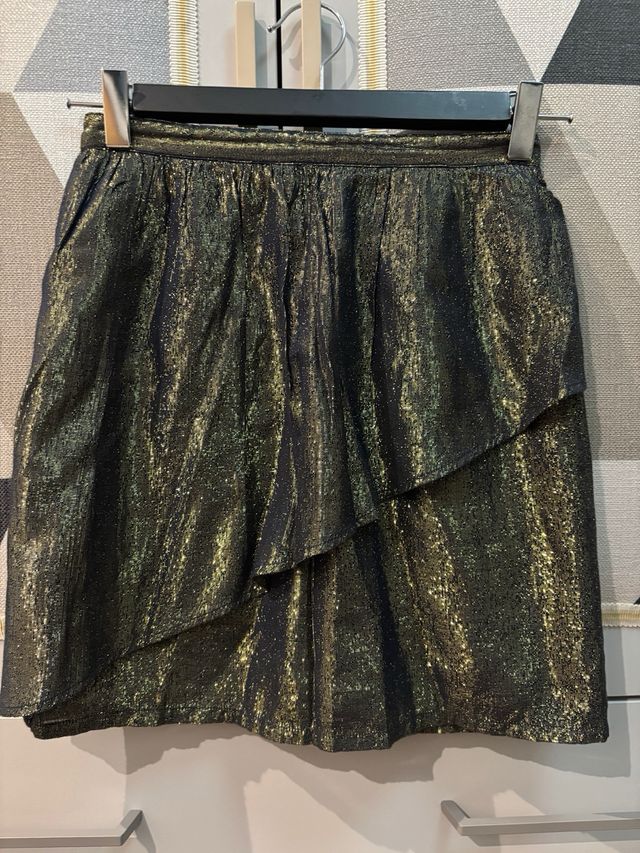 Minifalda azul marino y dorada Des Petits Hauts 