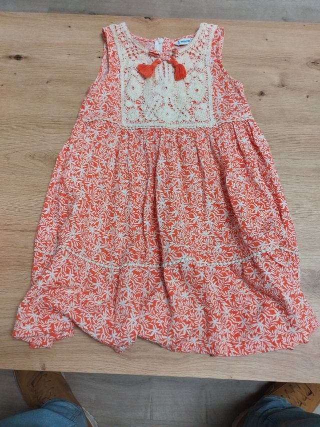 Vestido niña mayoral naranja 5 años
