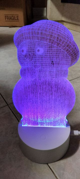 Lampada 3Dbatteria e usb