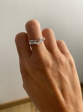 Anillo MAJORICA plata Arabesque con pe